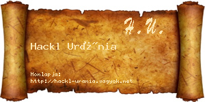 Hackl Uránia névjegykártya